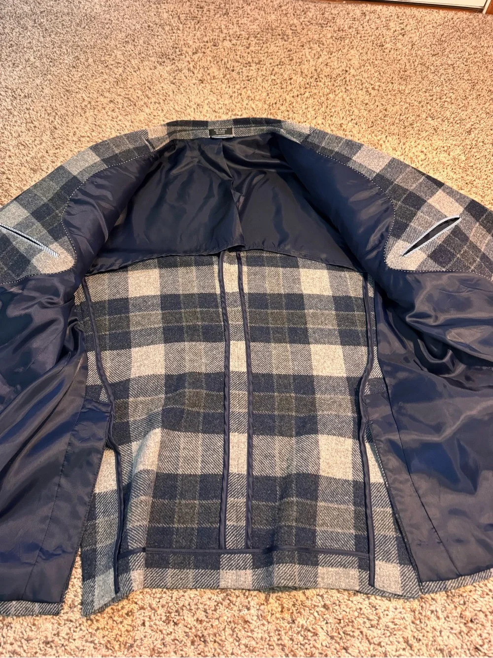 Tommy Hilfiger Wool Plaid Blazer 48R
